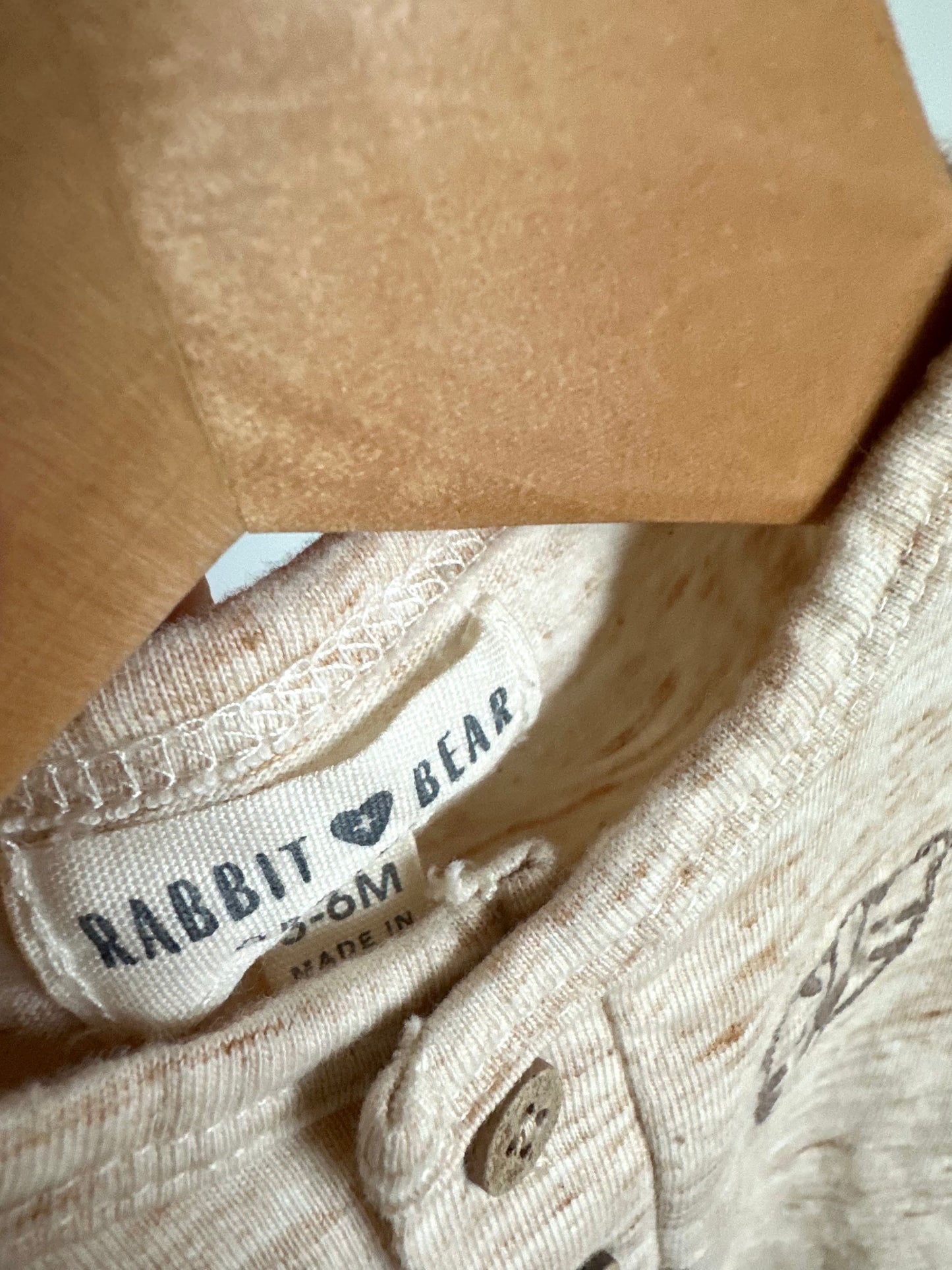 Organic Tan Tiger Bodysuit / 3-6m