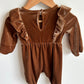 Brown Velvet Jumpsuit / 3-6m