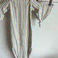 Vertical Stripe Knotted Gown + Hat Set / 0-3m