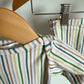 Vertical Stripe Knotted Gown + Hat Set / 0-3m