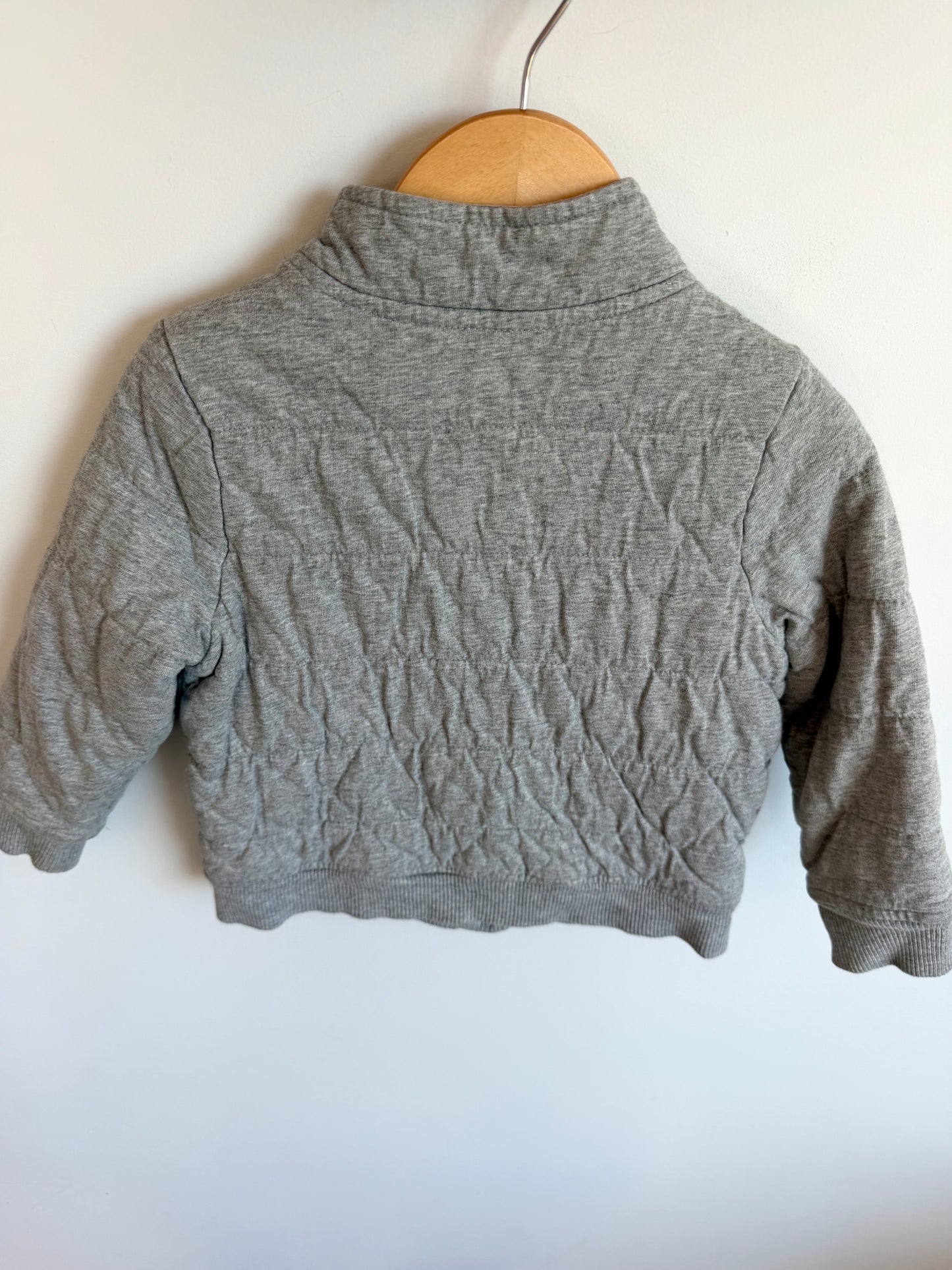 Grey Quilted Zip Sweater / 4 years