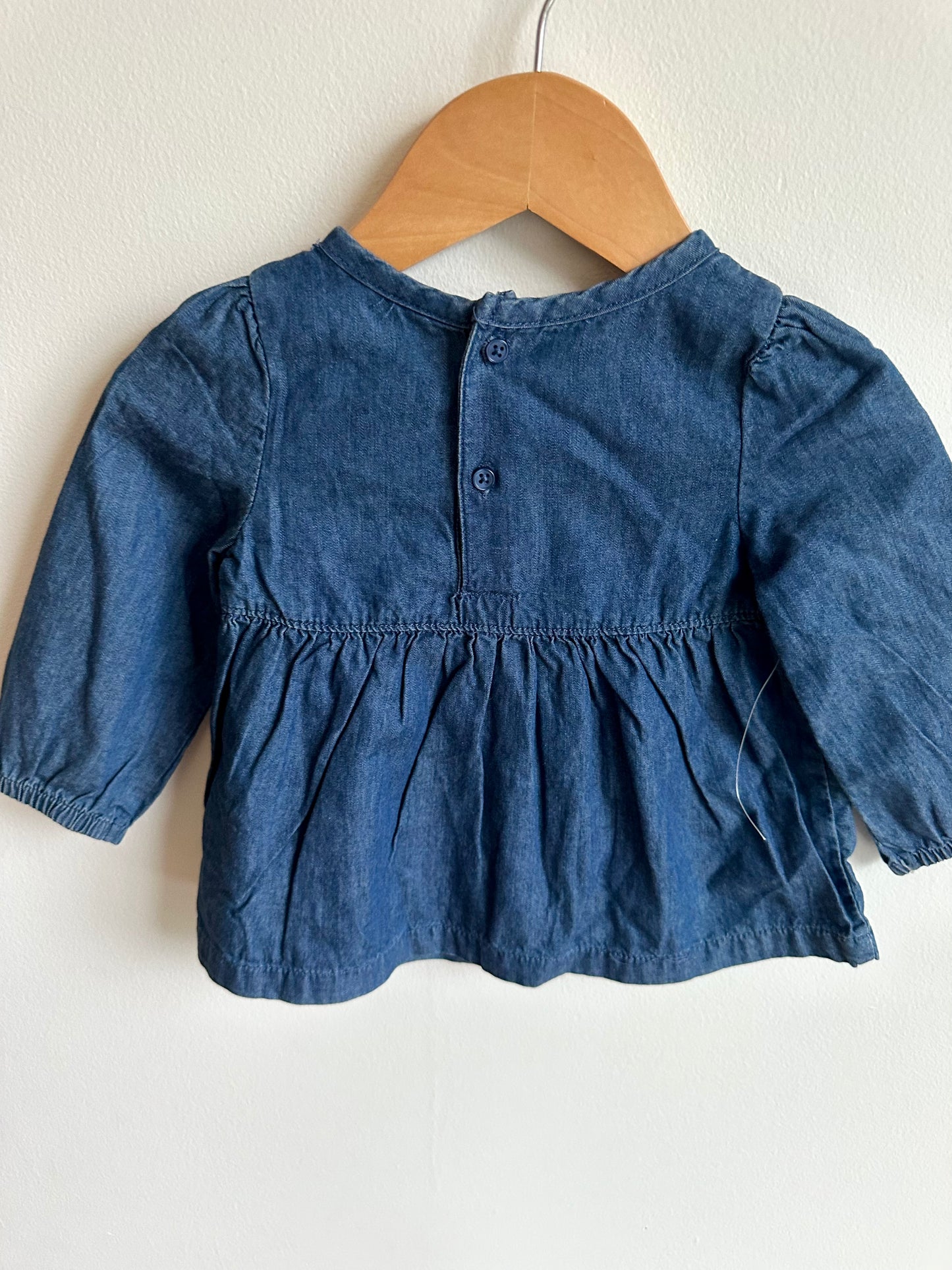 Chambray Long Sleeve Flowy Top / 9m