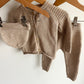 Oat Knit Cardigan, Pants  Toque Set / 9m