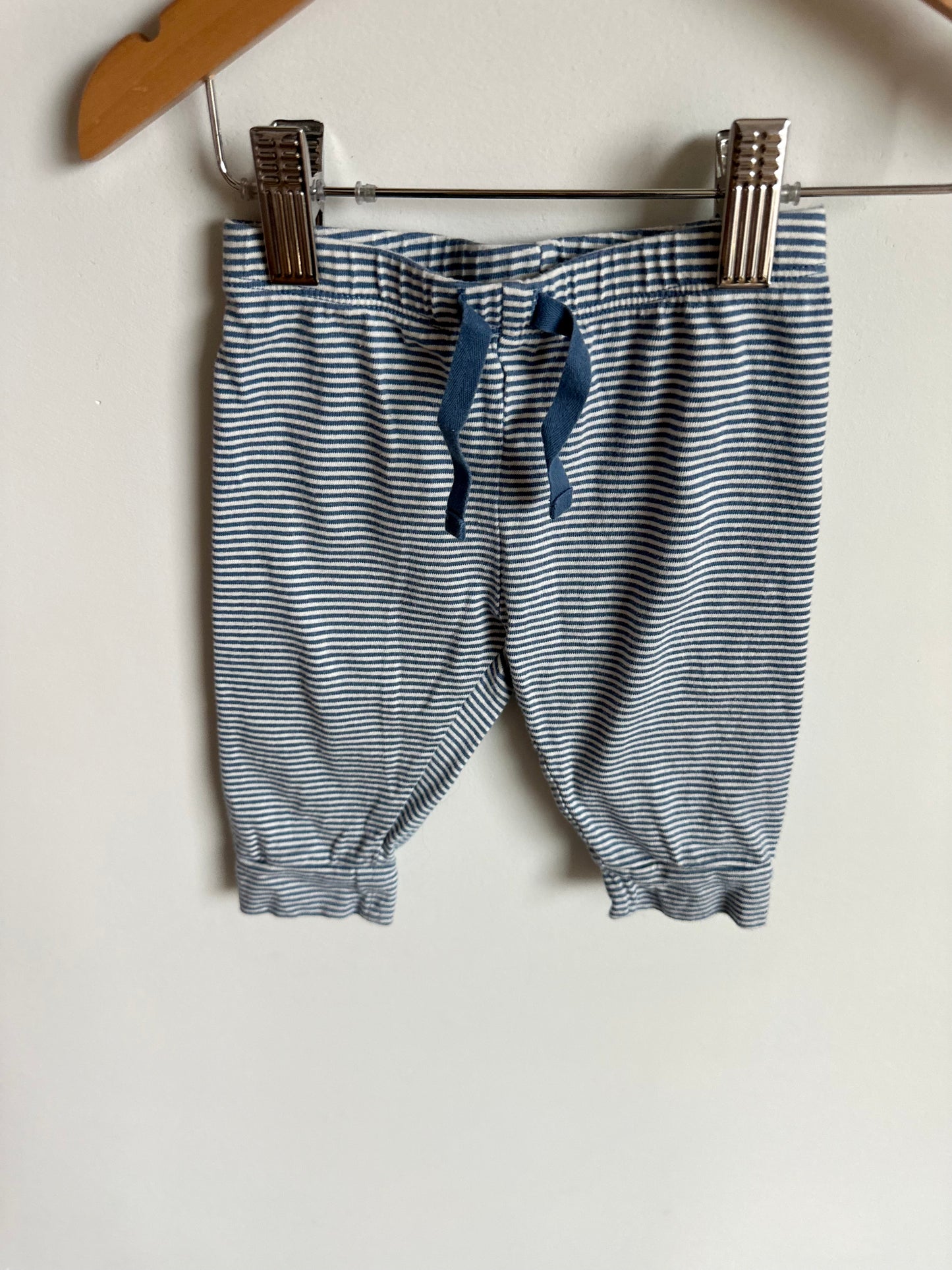 Gap Organic Blue Striped Pants / 3-6m