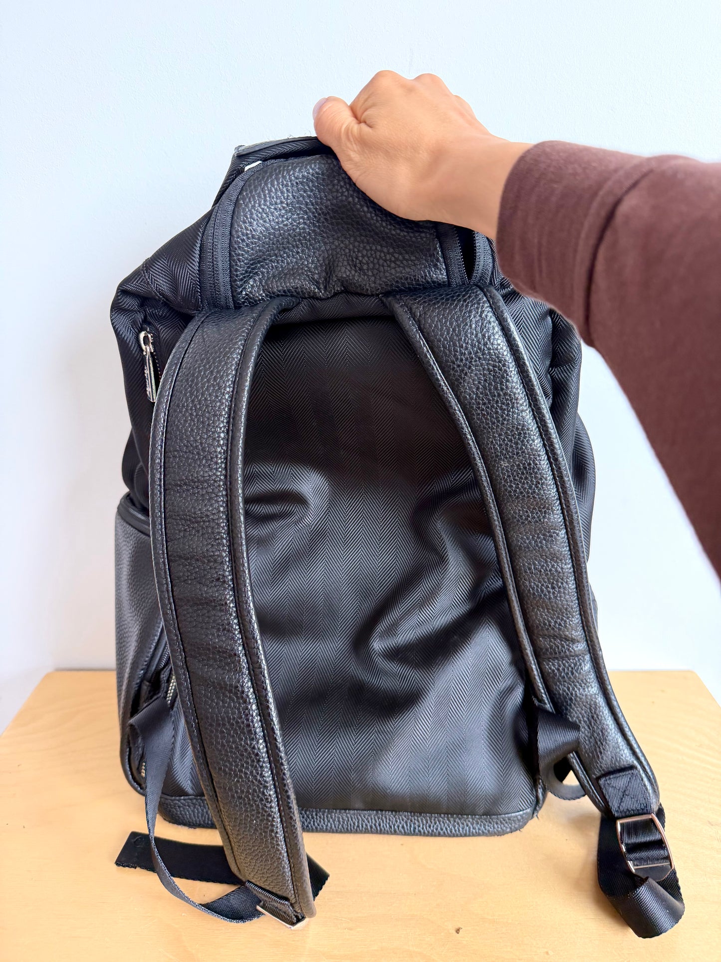 Itzy Ritzy Black "Herringbone Boss" Backpack Diaper Bag (No Shipping)