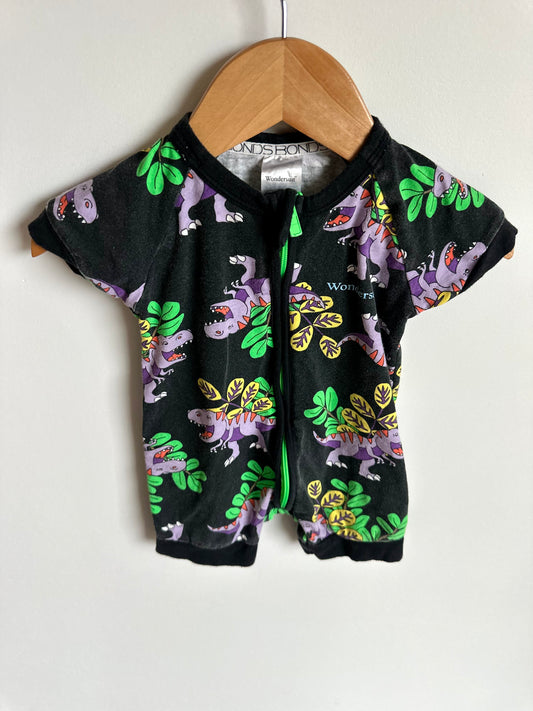 Bonds Purple Dino Romper / 0-3m