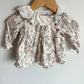 Cream Floral Top with Lace Collar / 3-6m