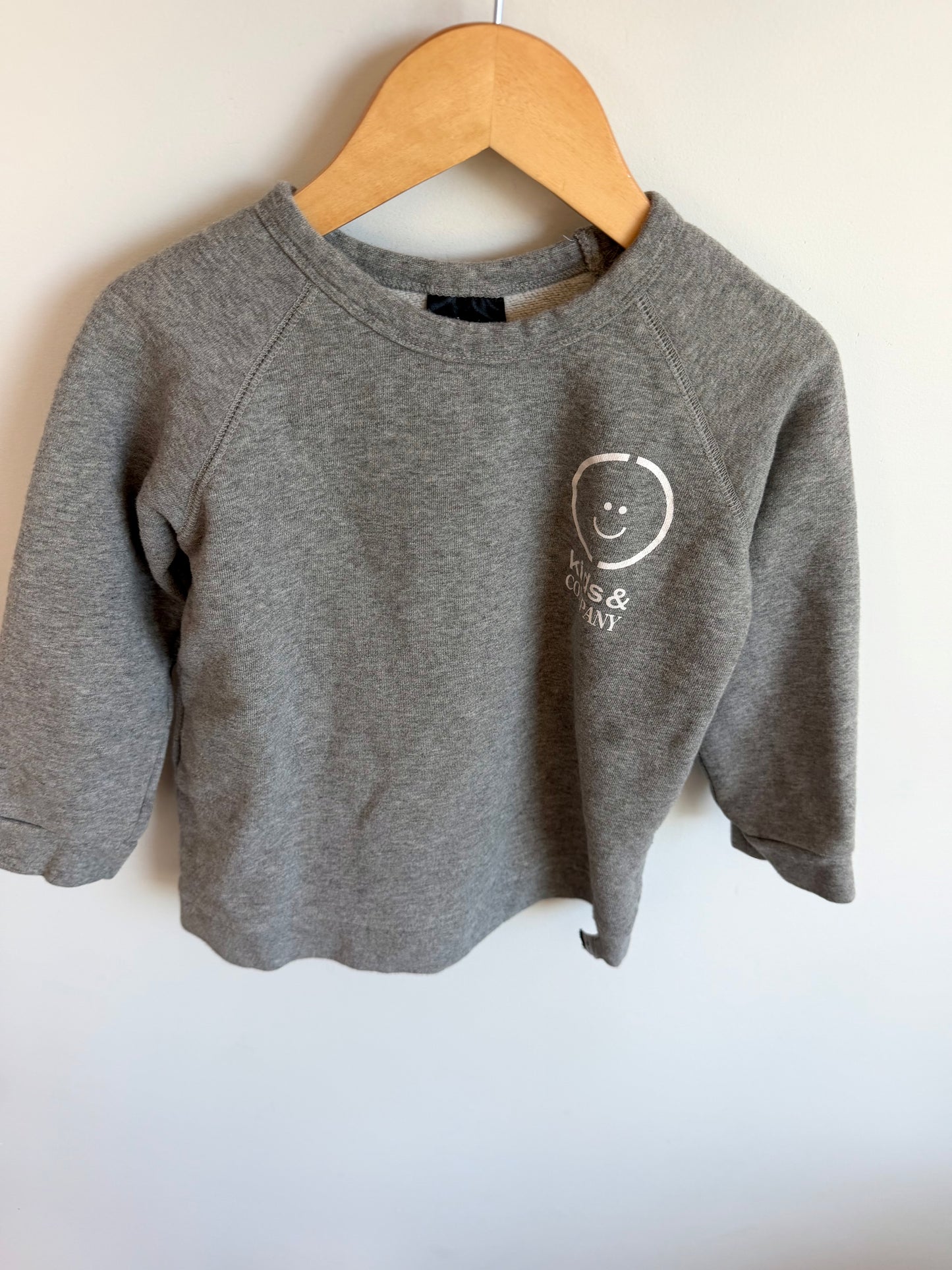 Whistle & Flute Grey Smiley Crewneck (PLAY) / 5-6 years