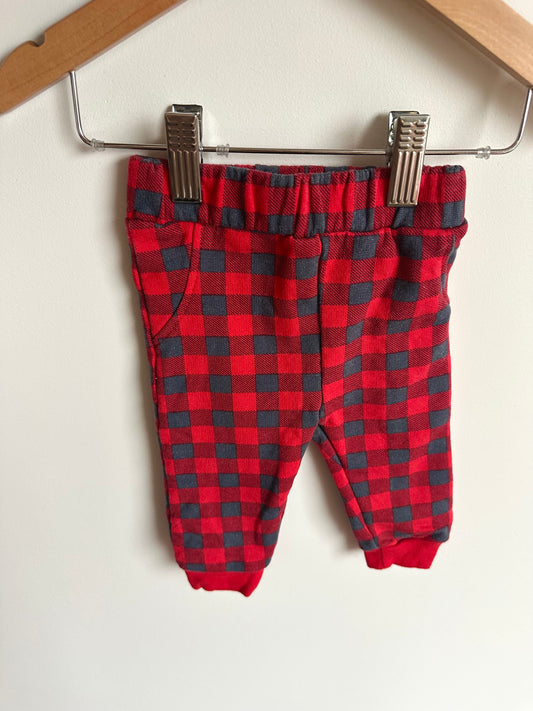 Organic Buffalo Plaid Pants / 3-6m