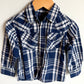 Navy Plaid Snap Collared Up Top / 2-3T