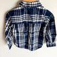 Navy Plaid Snap Collared Up Top / 2-3T