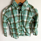 Green Plaid Button Up Top / 2-3T