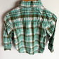 Green Plaid Button Up Top / 2-3T