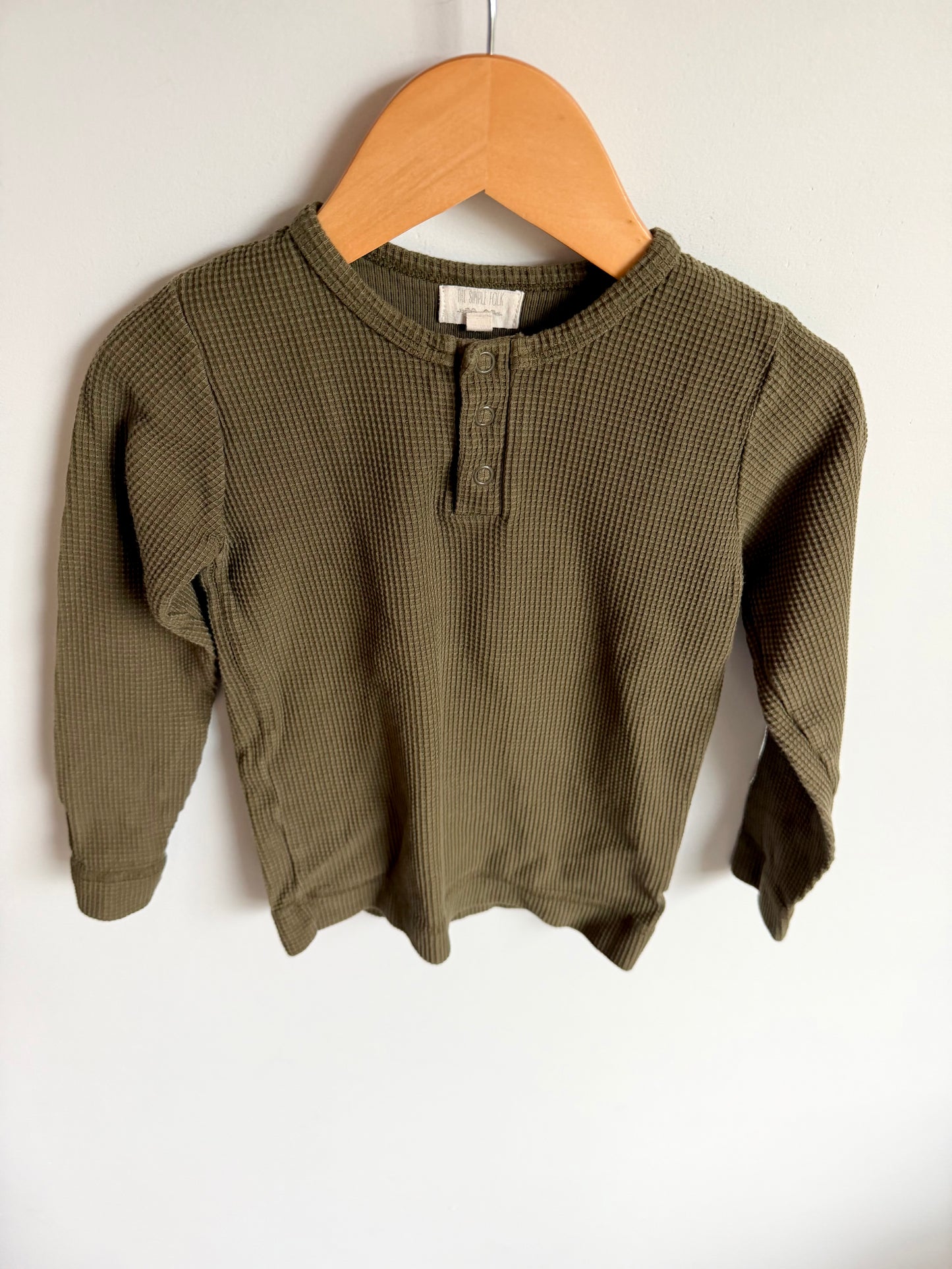 The Simple Folk Green Waffle Top (PLAY) / 3T