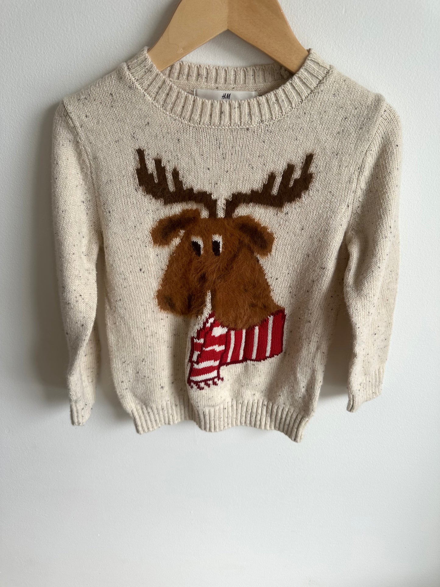 H&M Reindeer Cream Sweater / 2-4T