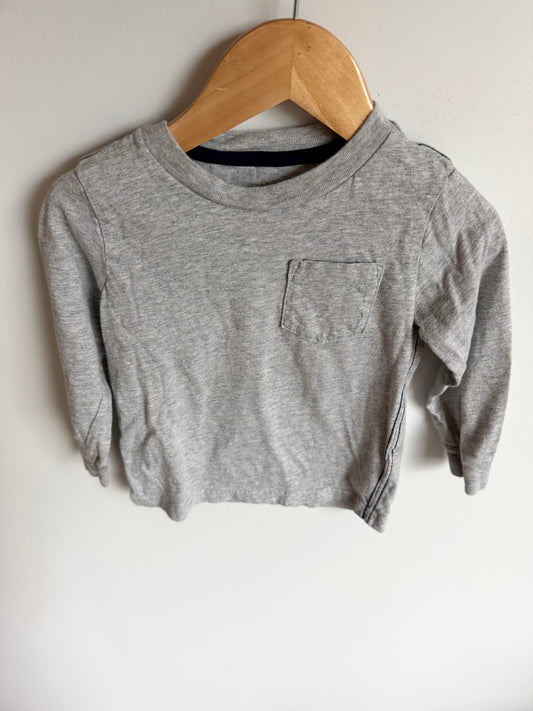 Grey Long Sleeve Pocket Top / 2T