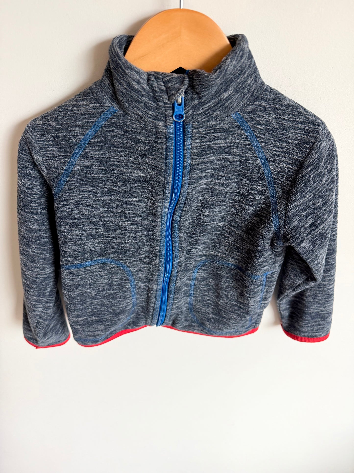 Blue Zipper Sweater with Red Trim / 2T