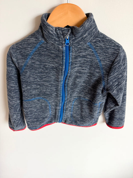 Blue Zipper Sweater with Red Trim / 2T