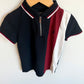 Colour Block Half Zip Collared T-shirt / 4T