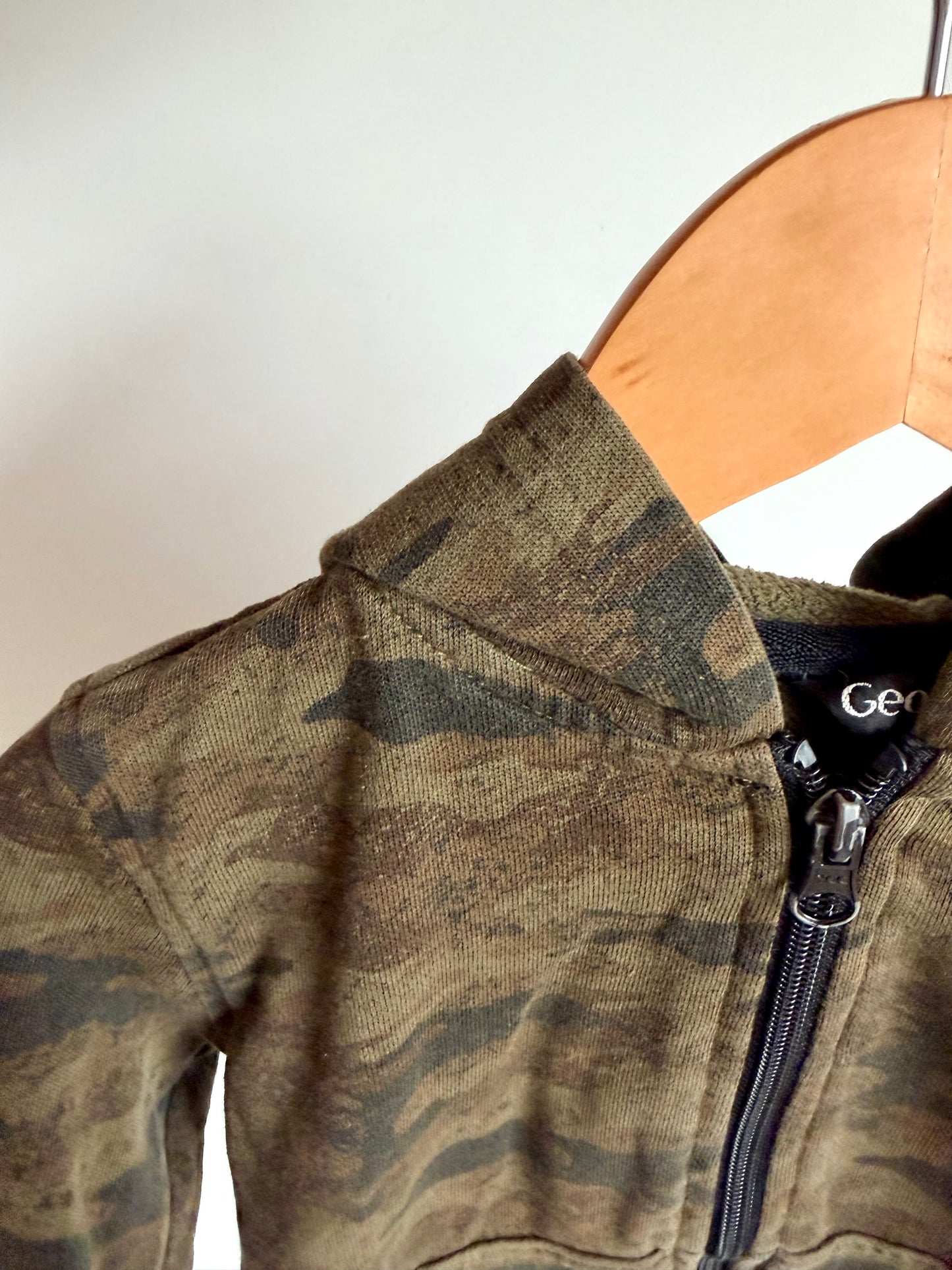 Camo Green Zippered Hoodie / 2T