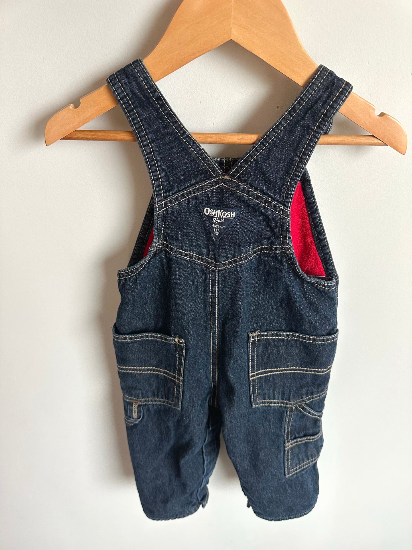 Red Fleece Lined Overalls / 12m