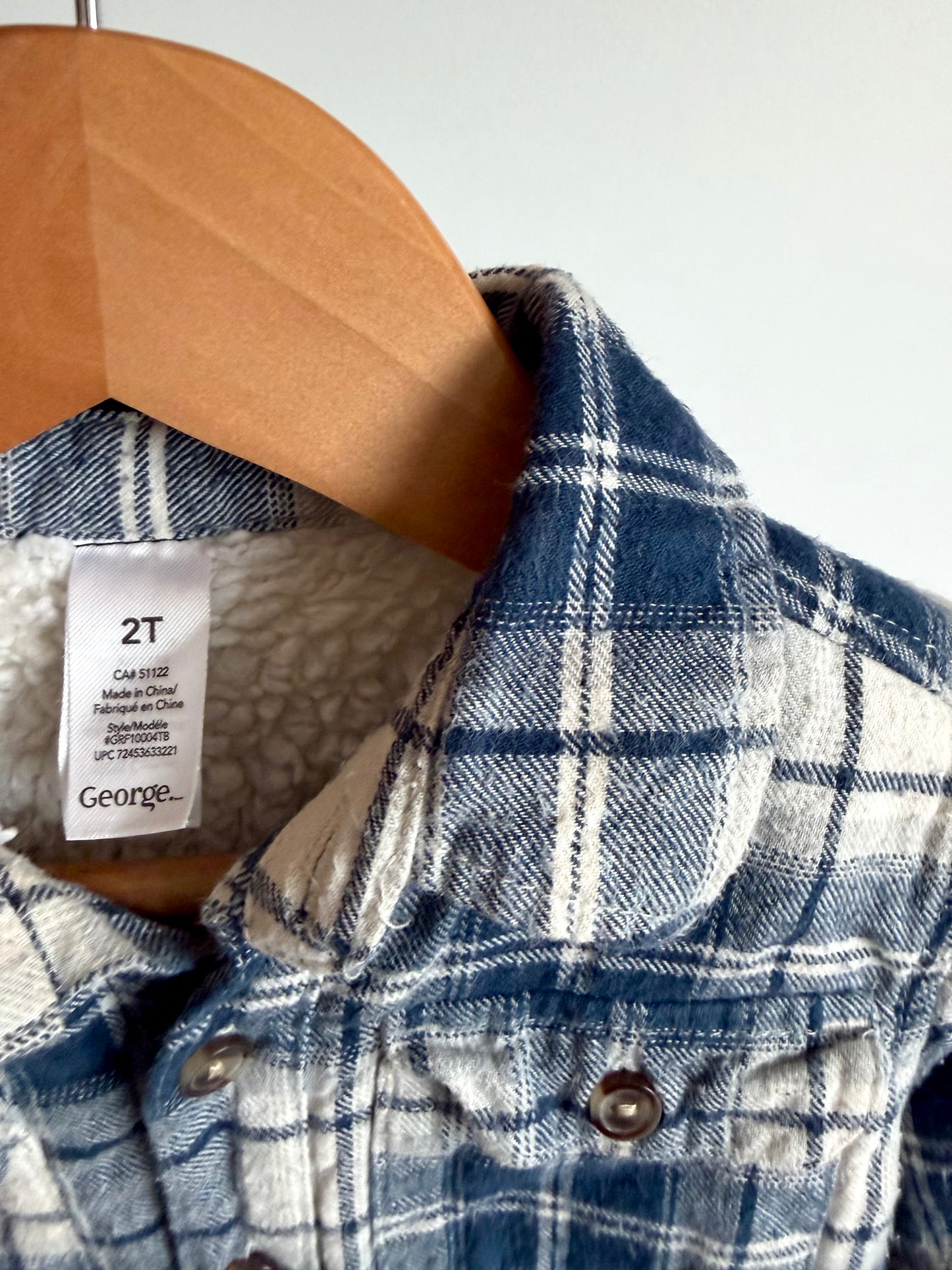 Blue Plaid Shacket / 2T