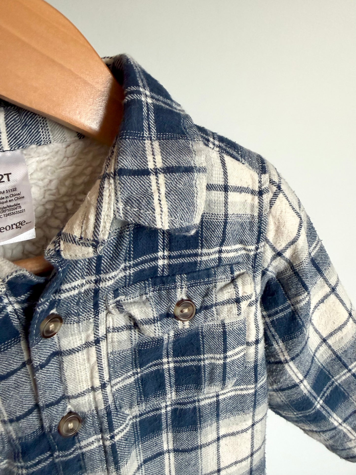 Blue Plaid Shacket / 2T