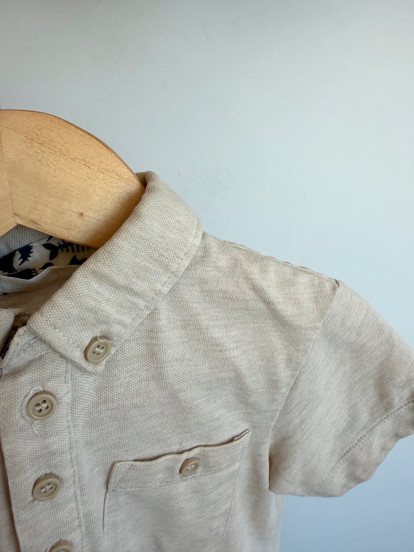 H&M Collared Oat Pocket T-shirt / 2-4T