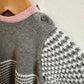 Pink, Grey + White Knit Dress / 6-12m