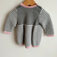 Pink, Grey + White Knit Dress / 6-12m