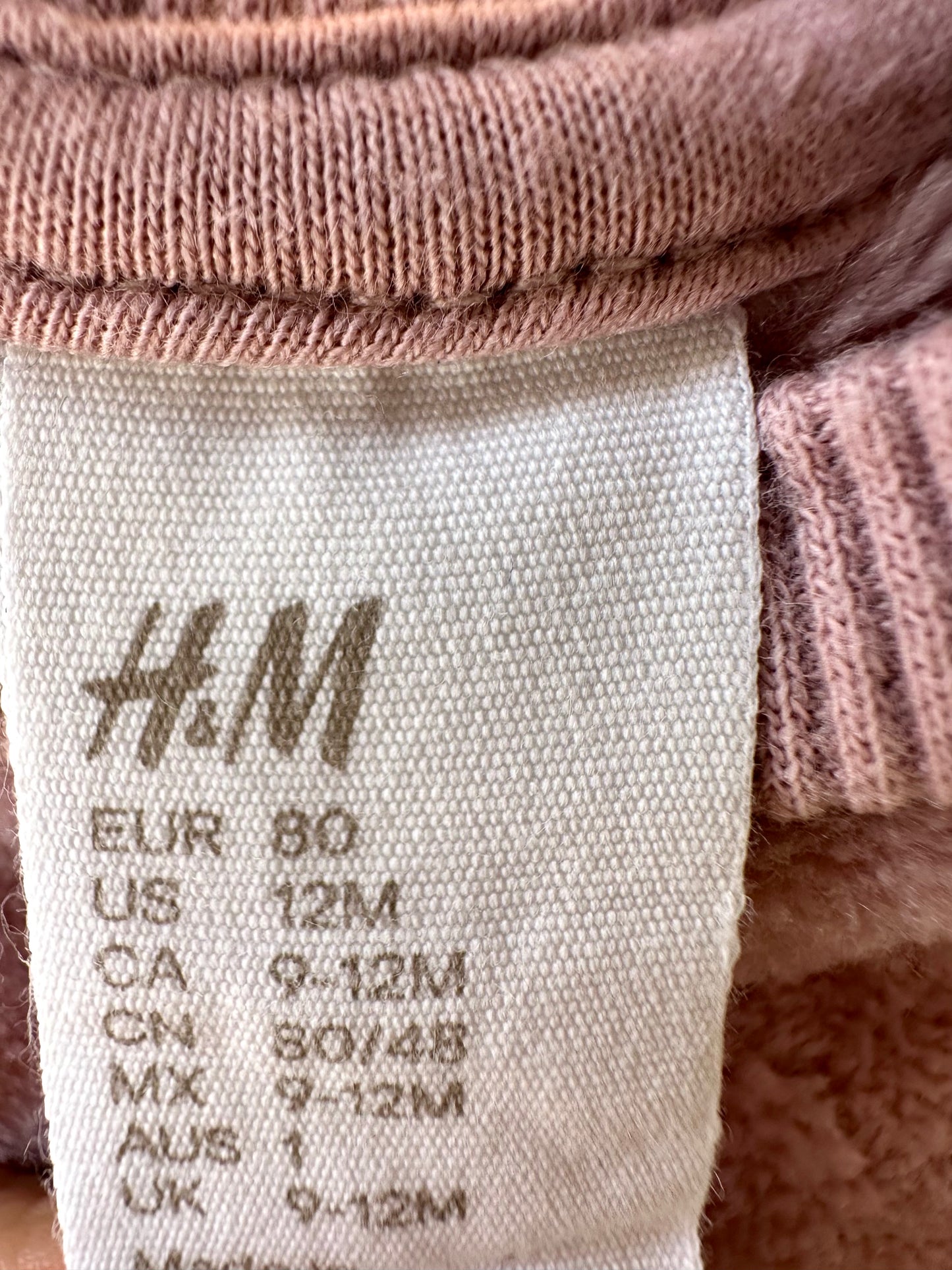 H&M Pink Fuzzy Heart Sweater / 9-12m