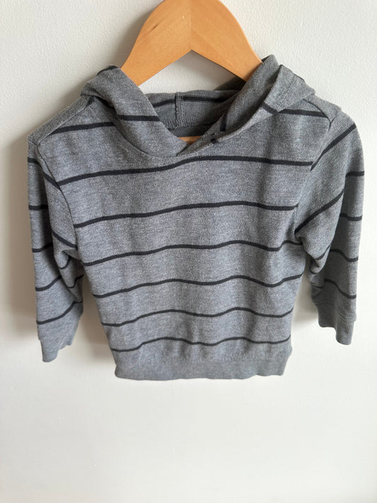 Grey Striped Hoodie / 2T