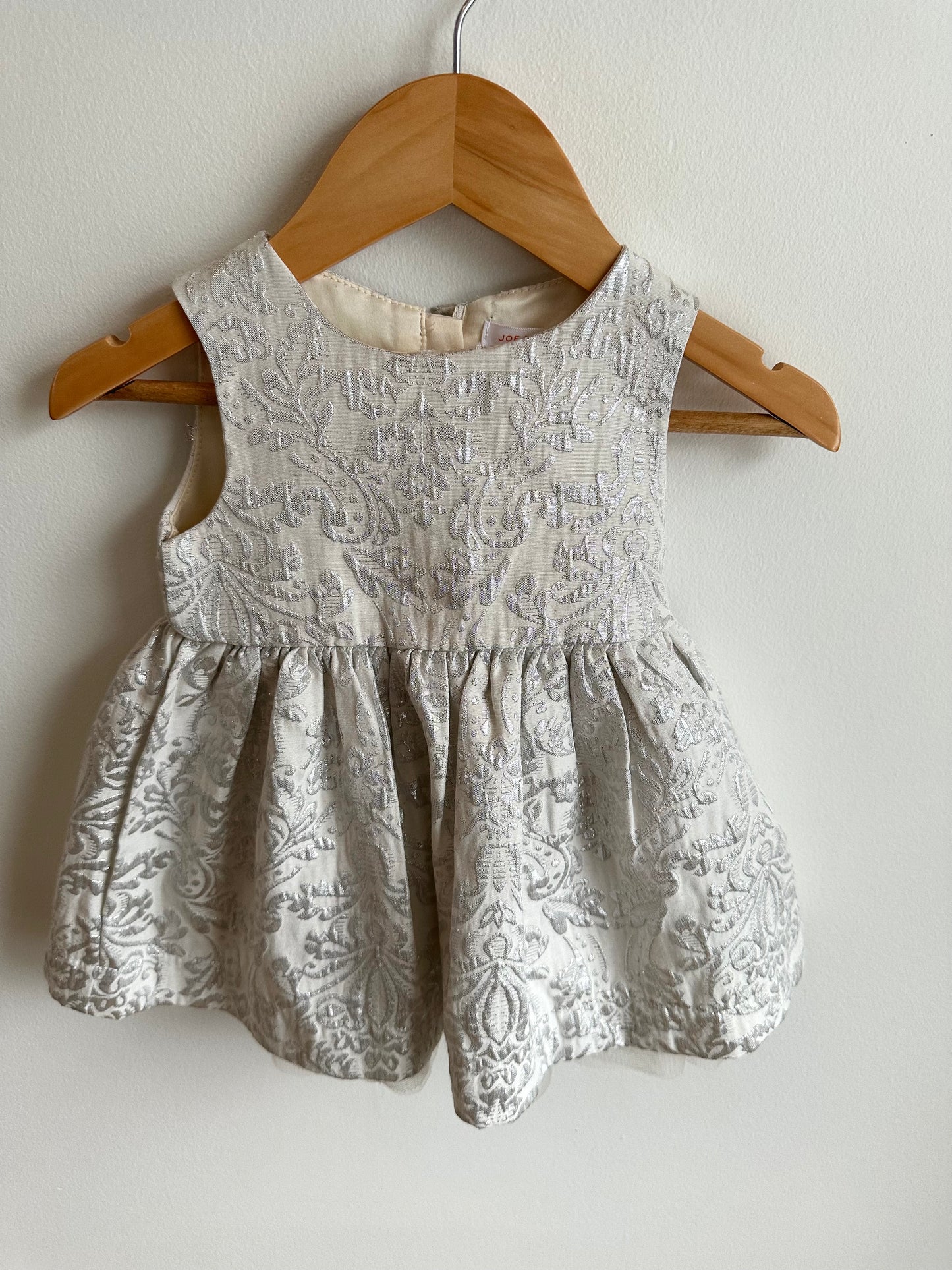 White + Silver Special Occasion Dress / 6-12m