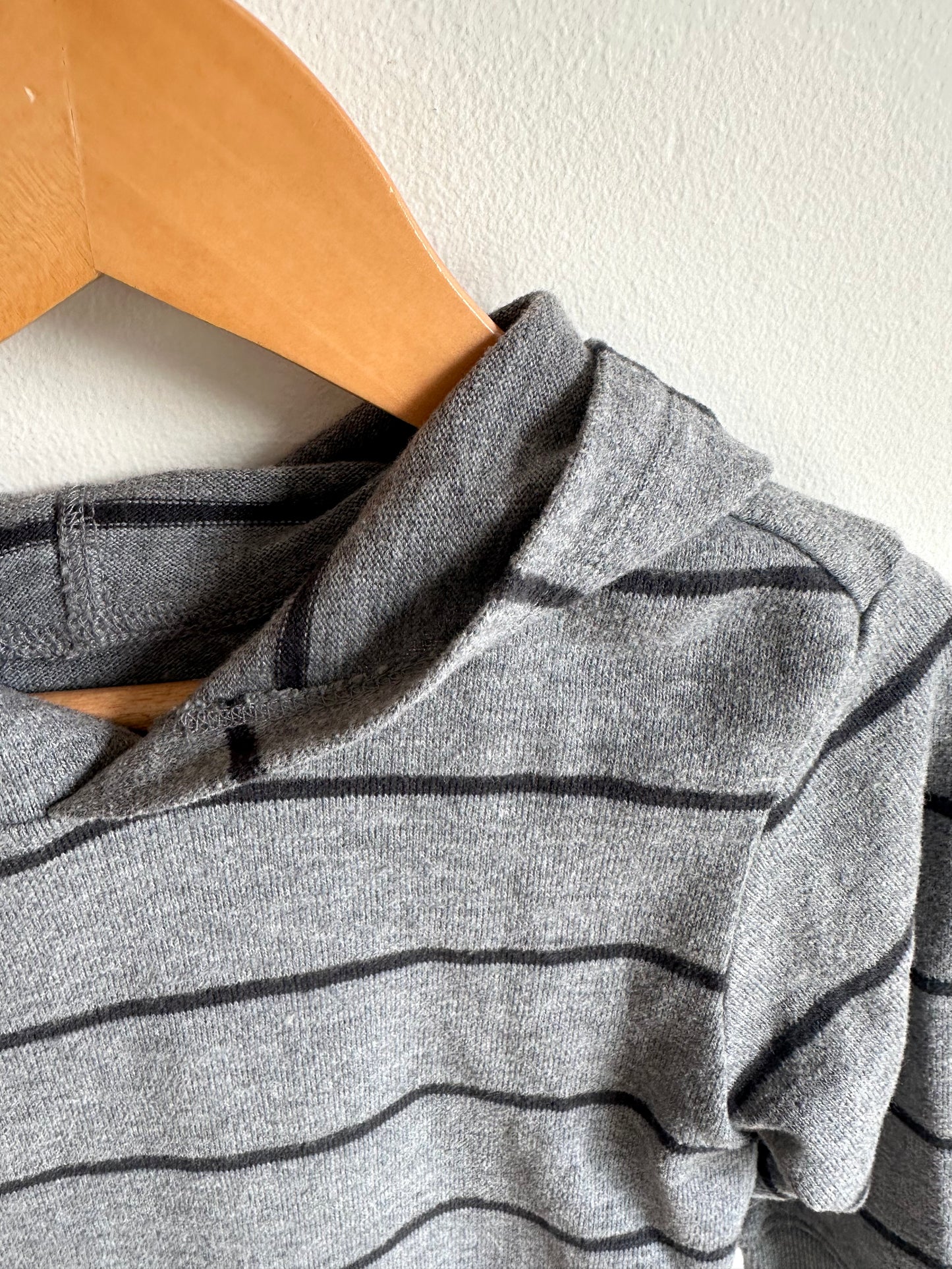 Grey Striped Hoodie / 2T