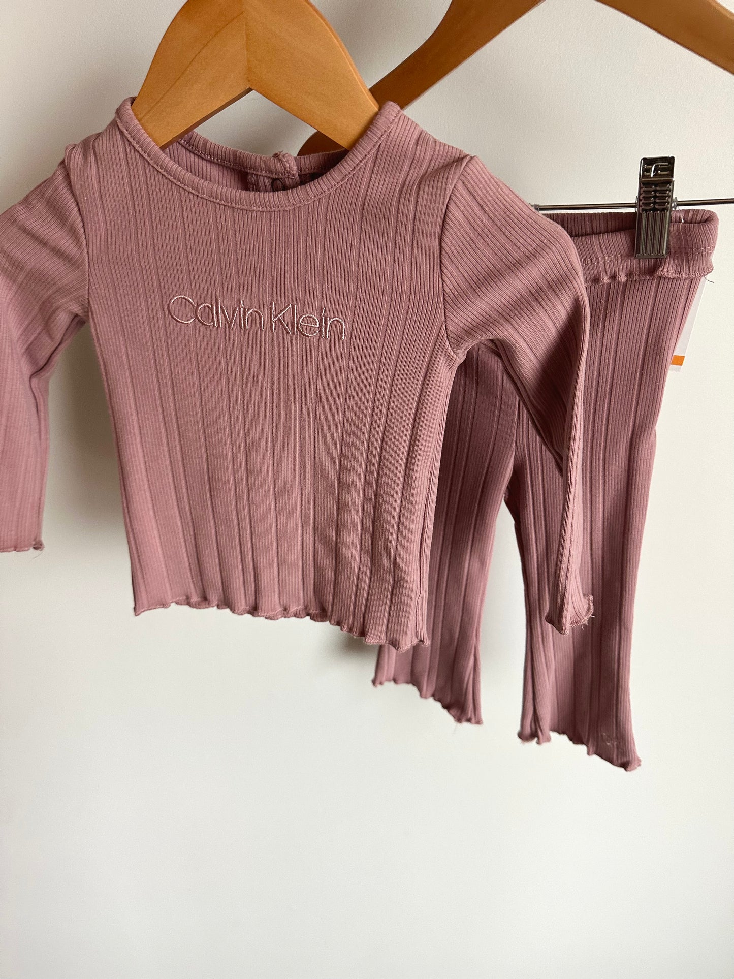 CK Blush 3 Piece Set - Top, Pants + Sweater  / 12m