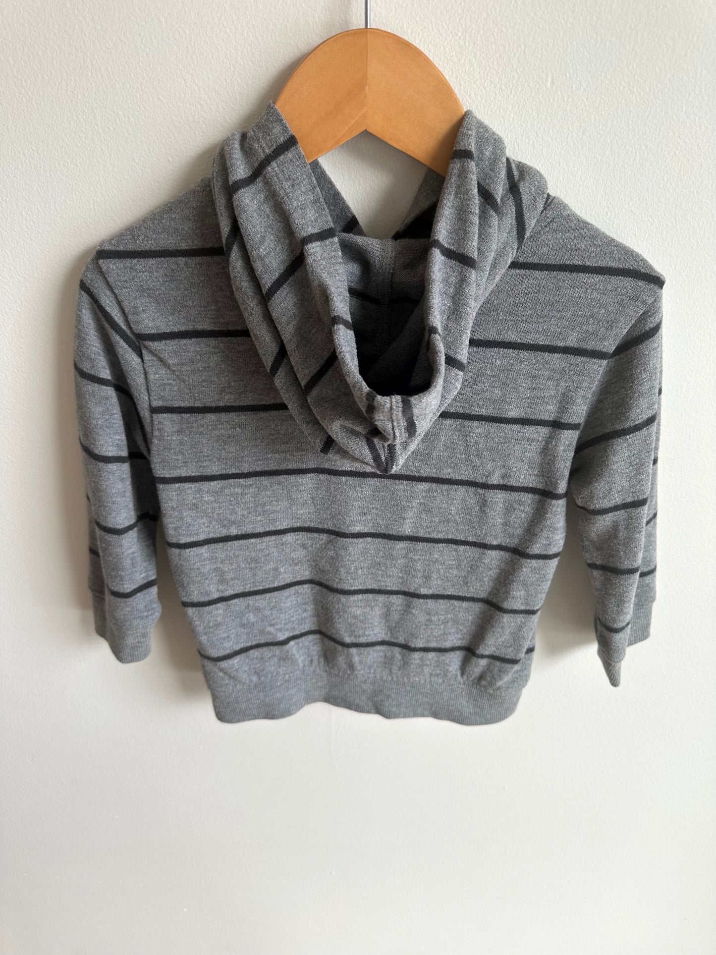 Grey Striped Hoodie / 2T