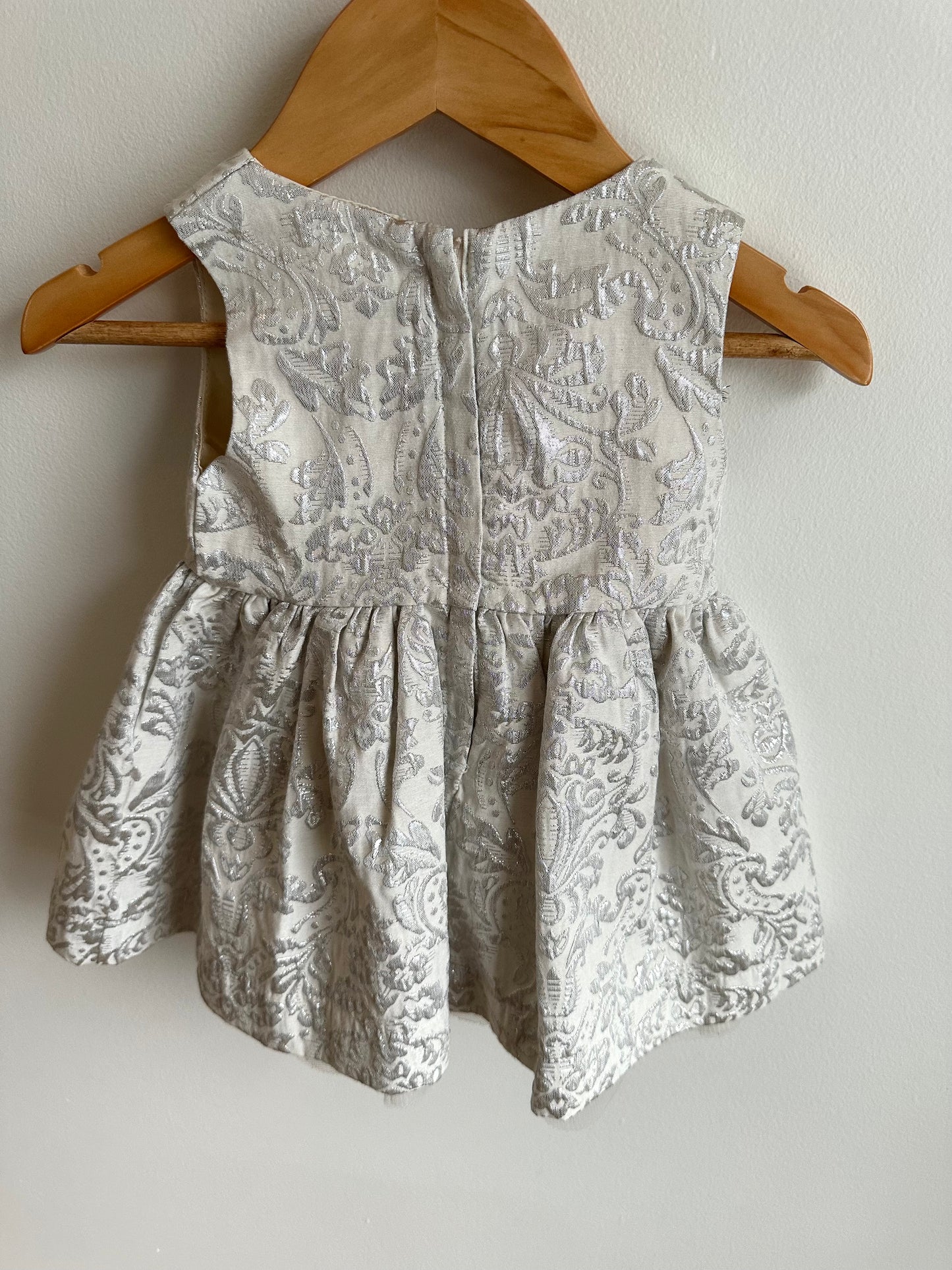 White + Silver Special Occasion Dress / 6-12m