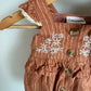 Terracotta Embroidered Tank, Bloomers + Headband Set / 0-3m