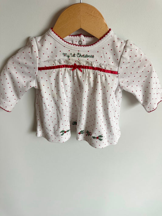 My First Christmas Top + Bottoms Set / 3m