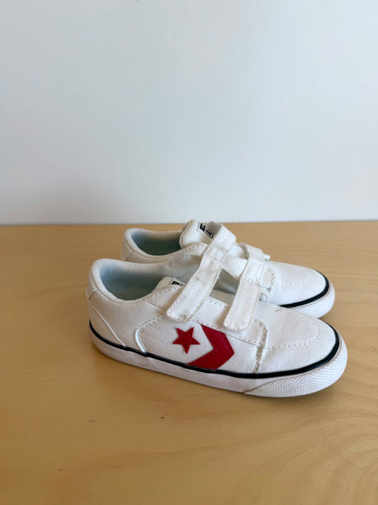 White Converse Velcro Sneakers / Size 10 Toddler