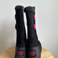 Sketchers Black Boots with Pink Buttons / Size 1 Big Kids (No Shipping)