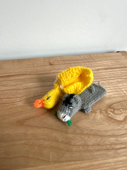 Donkey + Duck Finger Puppet