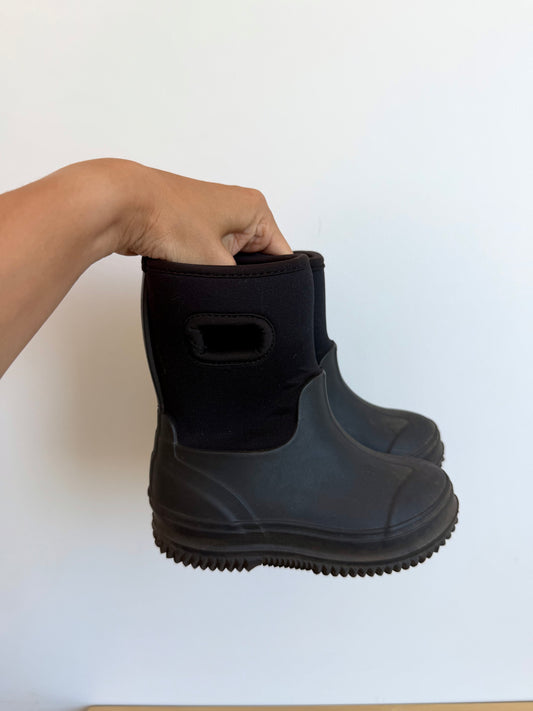 Black Neoprene Rain Boots / Size 9 Toddler