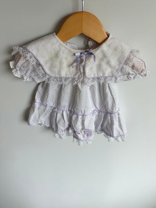 Vintage Heart Purple Dot Lace Dress (PLAY) / 0-3m?