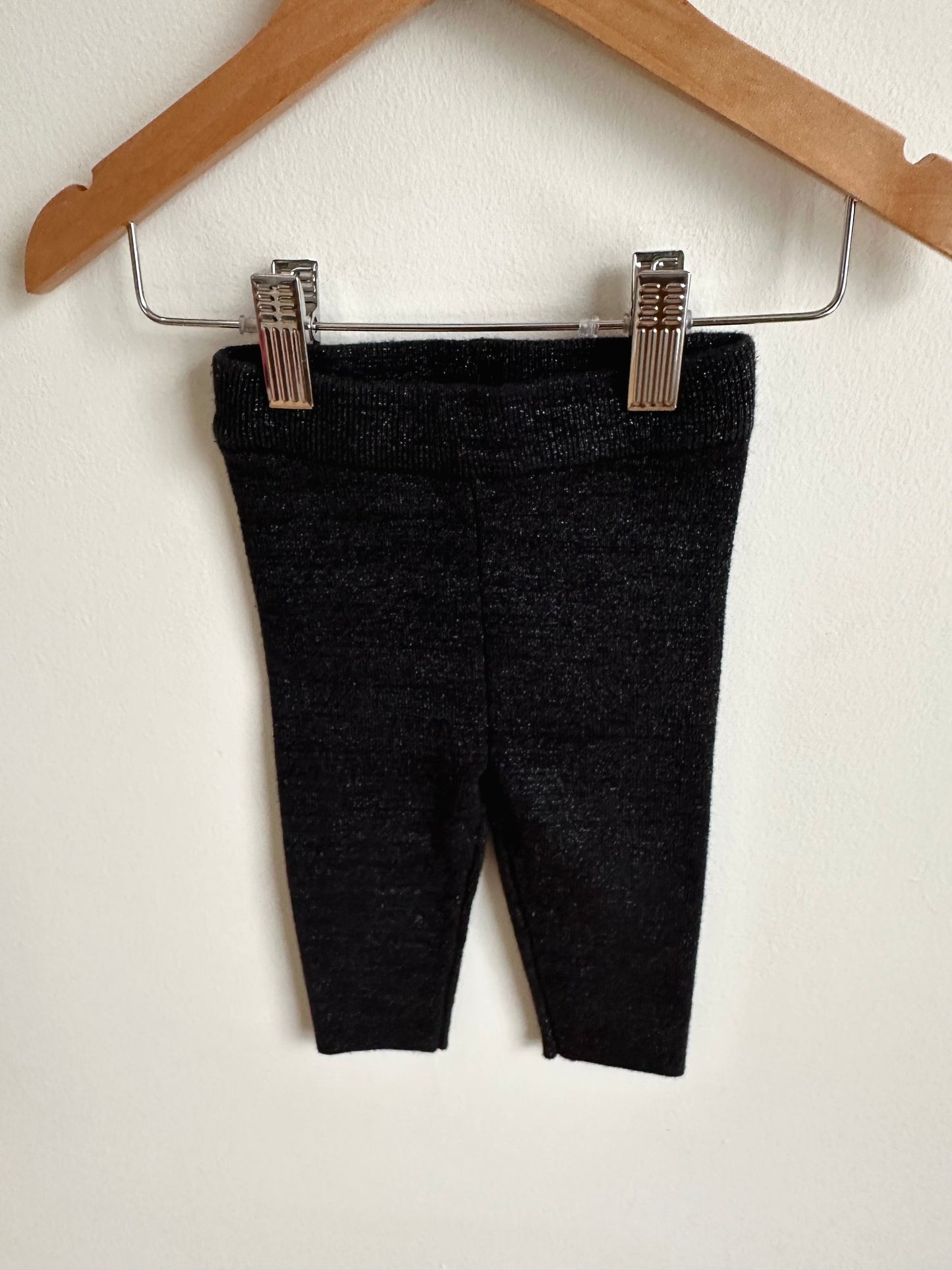 Black Sparkly Leggings / 6-12m