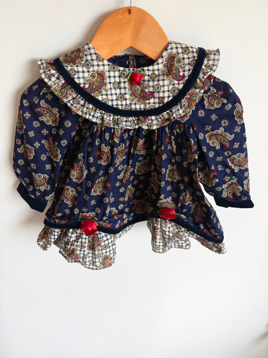 Vintage Rose Flourish Dress / 3-6m?