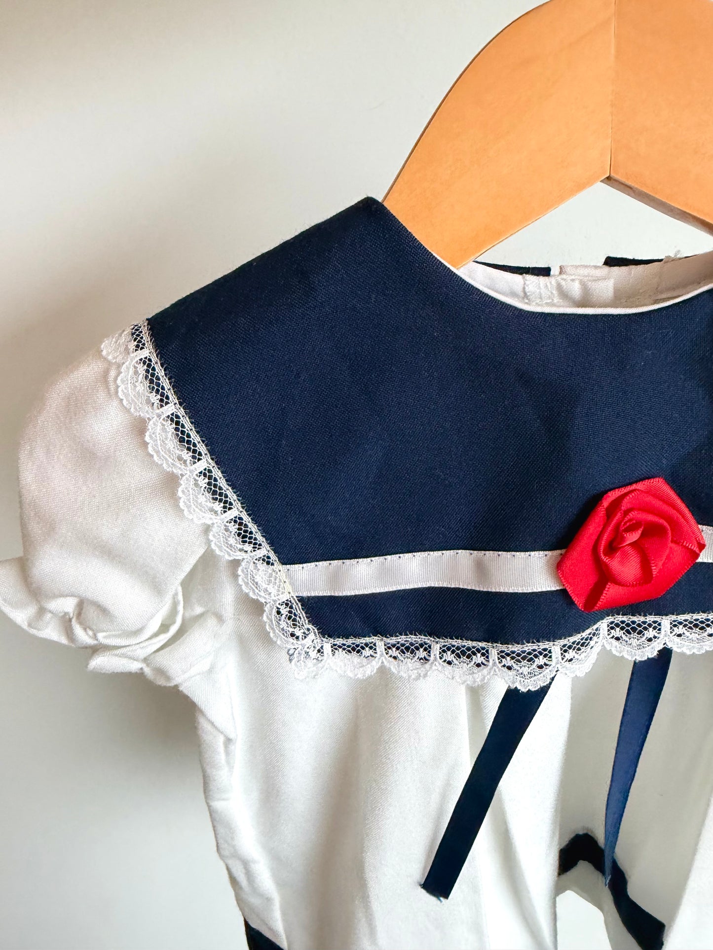 Vintage Rose Navy + White Dress / 24m