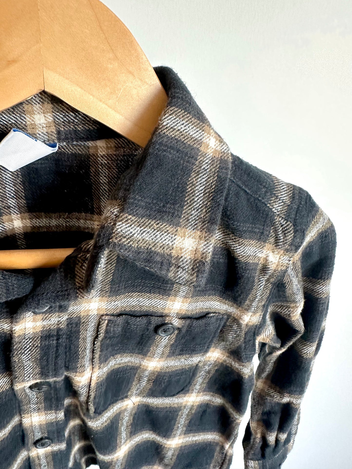 Black + Brown Plaid Shirt / 2T