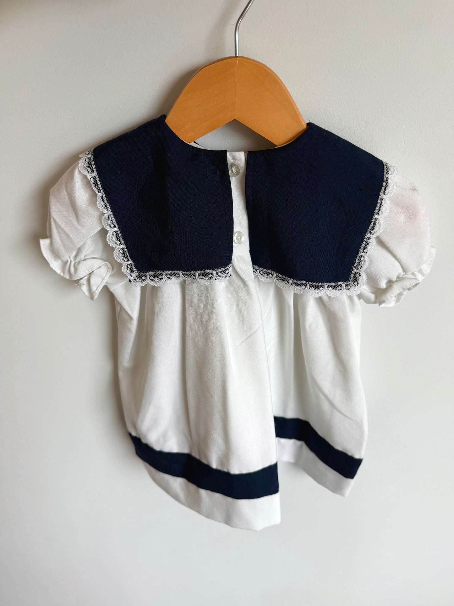 Vintage Rose Navy + White Dress / 24m