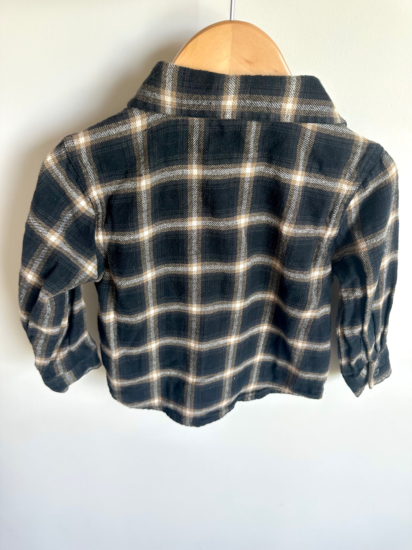 Black + Brown Plaid Shirt / 2T